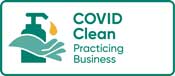 Covid Clean Practising Business Logo